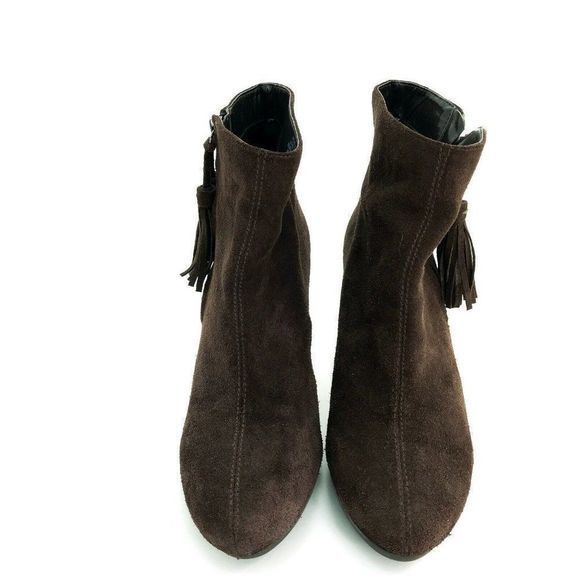 Anne Klein iflex Caroline Womens Size 8.5 Brown Suede Ankle Tassel Zip Booties‎ - Picture 3 of 10